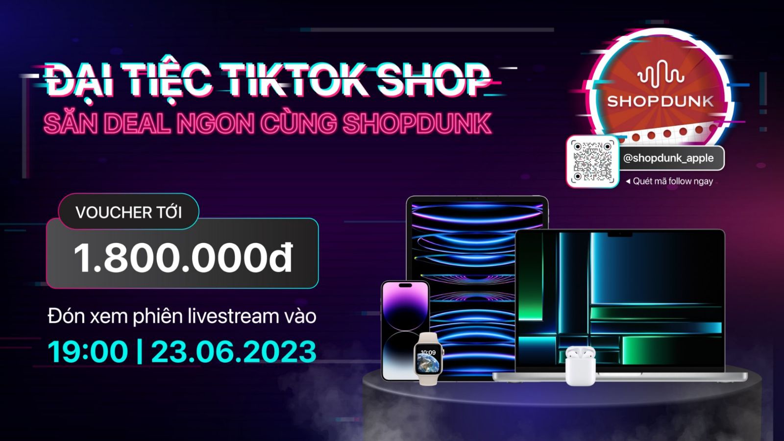 Hình ảnh cho danh mục ShopDunk đổ bộ TikTok Shop - Sale lớn Apple chỉ từ 300k